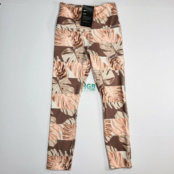 Nike Dry Leggings Women's Tight Crop Length Running Training Sport DD2291-133 - Picture 2 of 12